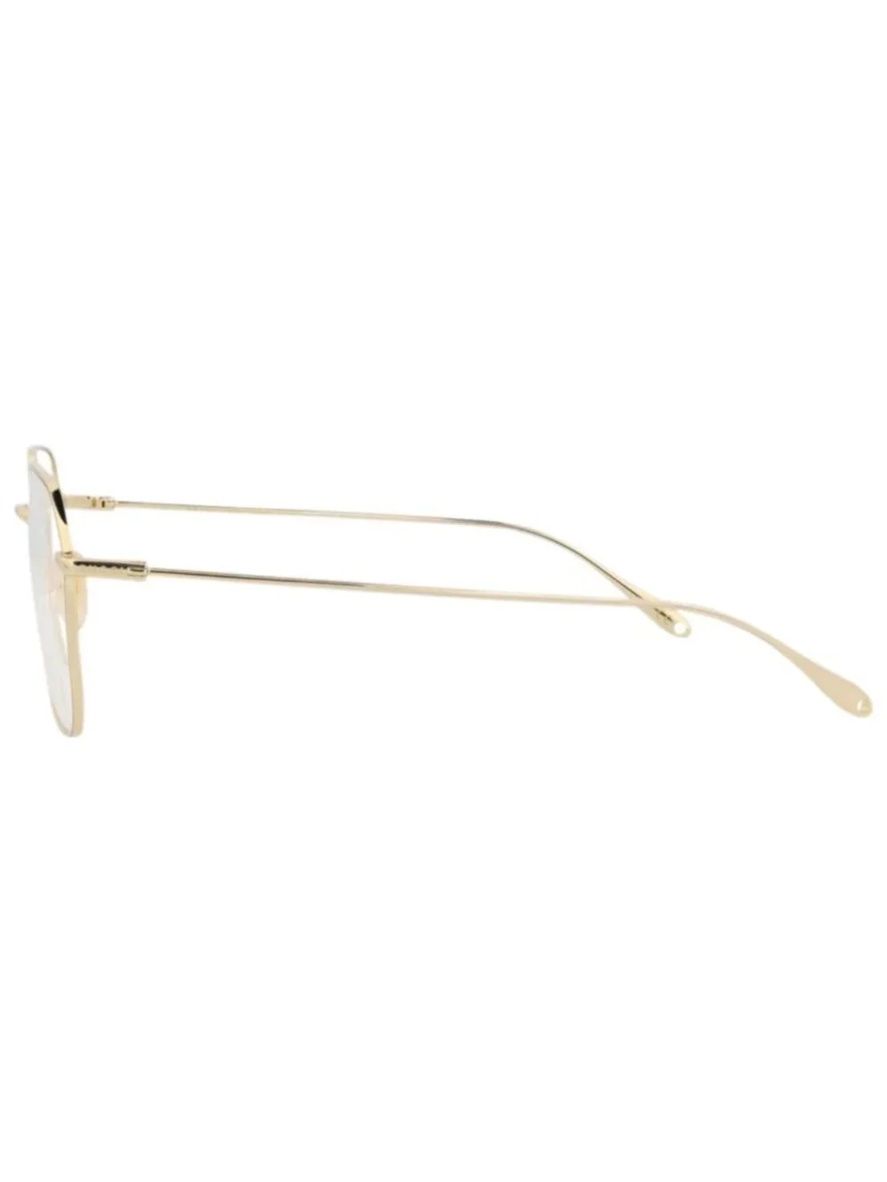 New Gucci Women's Eyeglasses Square Rectangle Metal Frame Gold Gold Transparent